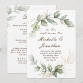 Sage Green Floral in één Christelijk huwelijk Kaart (Voorkant / Achterkant)