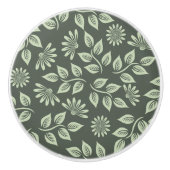  Sage Green  Floral Keramische Knop (Voorkant)