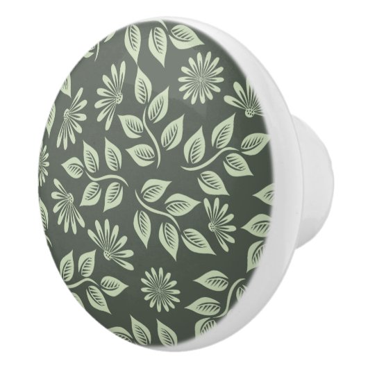  Sage Green  Floral Keramische Knop (Rechts)