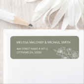 Sage Green Floral Line Art  Etiket (Insitu)