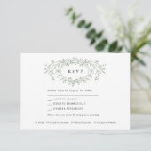 Sage Green Floral Line Art Wedding Response Card RSVP Kaartje (Staand voorkant)
