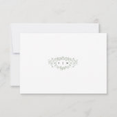 Sage Green Floral Line Art Wedding Response Card RSVP Kaartje (Achterkant)