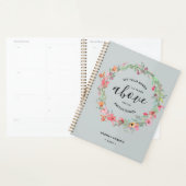 Sage Green Floral Moderne Persoonlijke scripts Planner (Display)