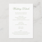 Sage Green Floral Monogram Crest Wedding Details Informatiekaartje (Voorkant)