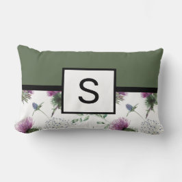 Sage Green Floral Monogram Kussen