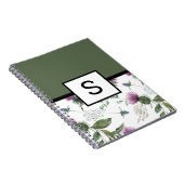 Sage Green Floral Monogram Notitieboek (Rechterzijde)