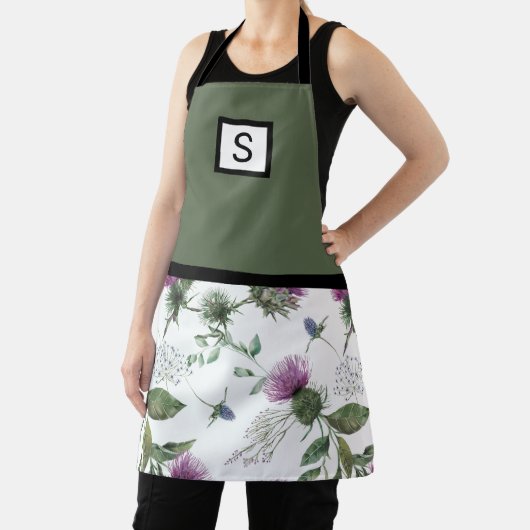 Sage Green Floral Monogram Schort (Insitu)