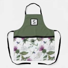 Sage Green Floral Monogram Schort