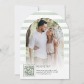 Sage Green Floral Moon Arch Navy Vrijgezellenfeest Kaart (Achterkant)