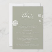 Sage Green Floral Muslim Weduwen Invitation Kaart (Achterkant)