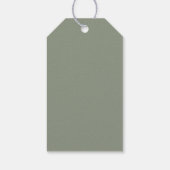 Sage Green Floral Old Money Monogram Crest Wedding Cadeaulabel (Achterkant)