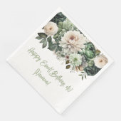 Sage Green Floral Party servetten (Hoek)