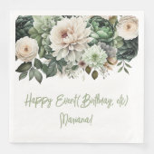 Sage Green Floral Party servetten (Voorkant)