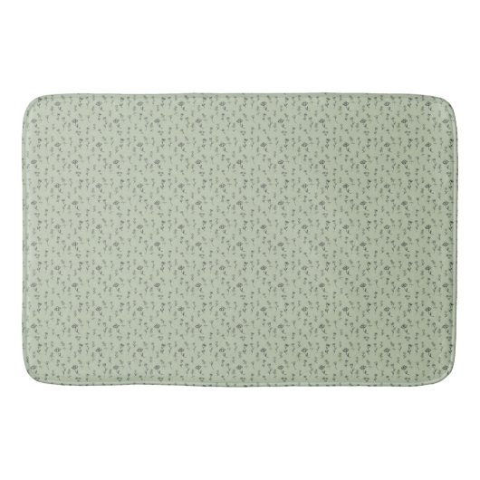 Sage Green Floral Pattern  Badmat (Voorkant)