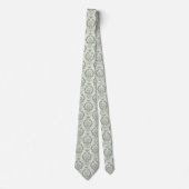 Sage Green Floral Pattern Stropdas (Voorkant)