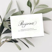 Sage Green Floral QR Code Wedding RSVP Script Kaartje