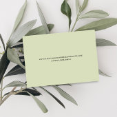 Sage Green Floral QR Code Wedding RSVP Script Kaartje