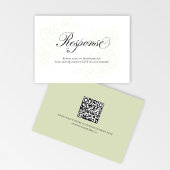 Sage Green Floral QR Code Wedding RSVP Script Kaartje