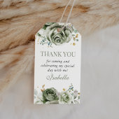 Sage Green Floral Quinceanera Dank u voor uw plezi Cadeaulabel