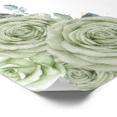 Sage Green Floral Quinceañera Geometric Welcome Poster (Hoek)