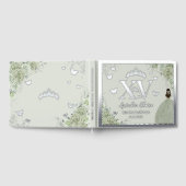 Sage Green Floral Quinceañera Quince 15 XV Zilver Gastenboek (Volledig)