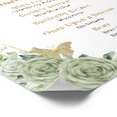 Sage Green Floral Quinceanera Signature Cocktails Poster (Hoek)