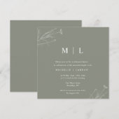 Sage Green Floral Rehearsal Dinner Invitation Kaart (Voorkant / Achterkant)
