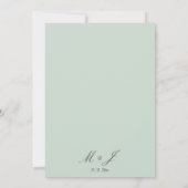 Sage Green Floral Romantisch Huwelijk Kaart (Achterkant)