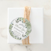 Sage Green Floral Rozen Silver Tiara Butterflies Bedankjes Labels (In situ)