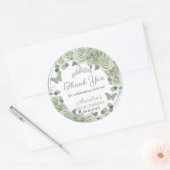Sage Green Floral Rozen Silver Tiara Butterflies Ronde Sticker (Envelop)