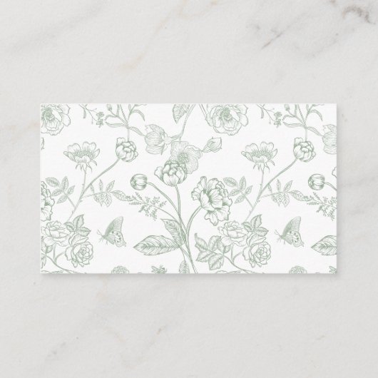 Sage Green Floral schrijft over cadeaubonnen Informatiekaartje (Achterkant)