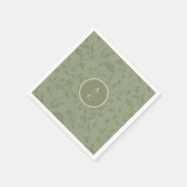 Sage Green Floral Servet (Hoek)