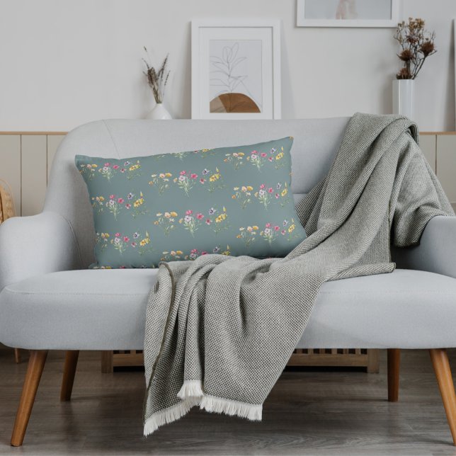 Sage Green  Floral Sierkussen Kussen (Creator heeft geüpload)