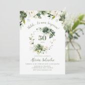 Sage Green Floral Sorpresa Mexicaans Kaart (Staand voorkant)