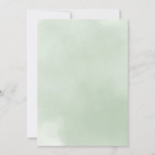 Sage Green Floral Sorpresa Mexicaans Kaart (Achterkant)