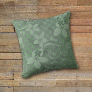 Sage Green Floral Swirl Kussen