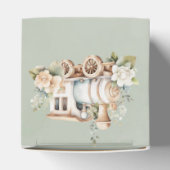 Sage Green Floral Train Boy Baby shower Bedankdoosjes (Bovenkant)