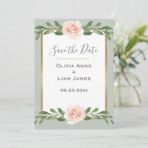 Sage Green Floral Waterverf Romantic Wedding