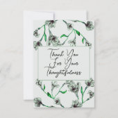 Sage Green Floral Waterverf Wedding Bedankkaart (Voorkant)