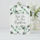 Sage Green Floral Waterverf Wedding Bedankkaart (Staand voorkant)