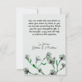 Sage Green Floral Waterverf Wedding Bedankkaart (Achterkant)