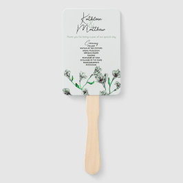 Sage Green Floral Waterverf Wedding Handwaaier