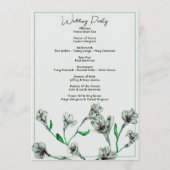 Sage Green Floral Waterverf Wedding Programmakaart (Achterkant)