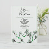 Sage Green Floral Waterverf Wedding Programmakaart (Staand voorkant)