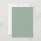 Sage Green Floral Waterverf Wedding RSVP Kaartje (Achterkant)