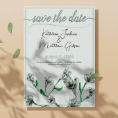 Sage Green Floral Waterverf Wedding Save The Date