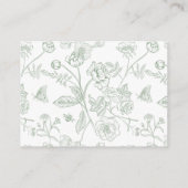 Sage Green Floral Wedding Accommodations Informatiekaartje (Achterkant)