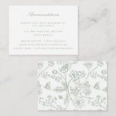 Sage Green Floral Wedding Accommodations Informatiekaartje (Voorkant / Achterkant)
