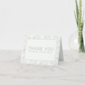 Sage Green Floral Wedding Bedankkaart (Voorkant)