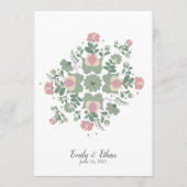 Sage Green Floral Wedding Ceremony Flat Program Programmakaart (Achterkant)